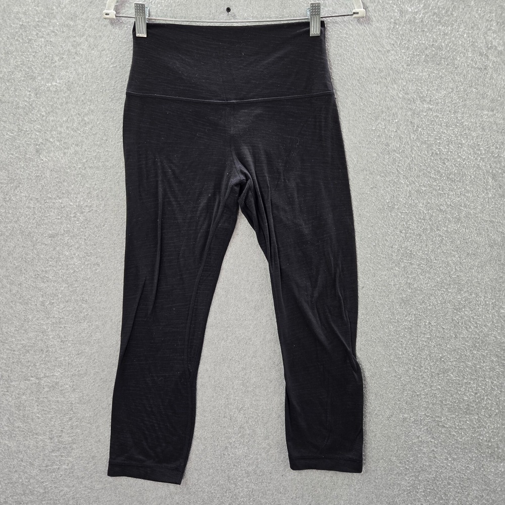 Lululemon Women Activewear Pants 6 Black Align Crop 21" Nulu Workout‎ Yoga